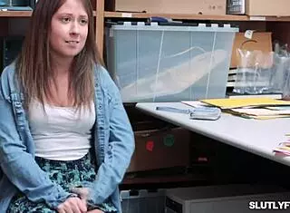 Curly Babe Willow Ryder Caught Shoplifting, Strip Searched by Officer Tommy Gunn