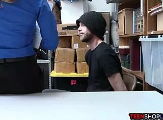 Milf LP officer fucks shoplifter in back office 😏