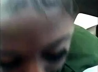 Getting head in the Chipotle parking lot leads to a big cumshot on big tits.