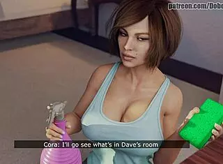 3D Animation Mother Resists and Gives Ass to Son