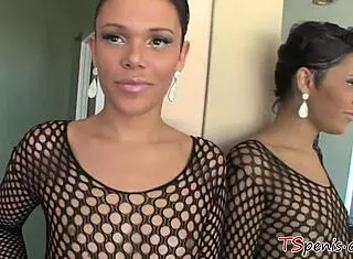 Small Titted Tranny Crystal Dominates Solo