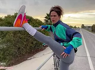 Inappropriate stepmom on vacation explores town adventures