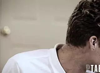 alexis fawx and arya fae bend over for stepson in amateur threesome, getting tits squeezed and cum on ass