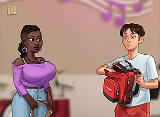 Summertime Saga 76: Brunette Anime Girl with Small TITS in Erotic Game