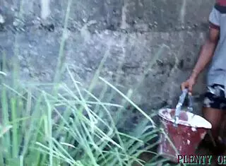 Ghetto couple gets wild with public sex outside their house