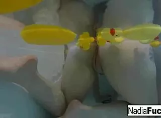 Sexy Nadia Exclaims, Bath Time with Duckies!