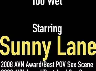 Blonde Sunny Lane Masturbates Shaved Hairless Small Tits in Bathroom Shower with Lingerie