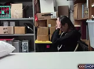 santa officer at mall punishes shoplifter with rough action. backstage domination unfolds!