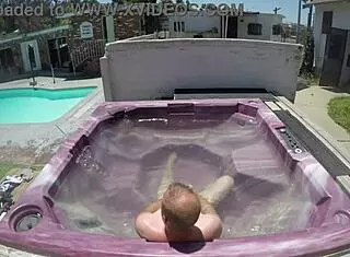 Dayanara relaxes in a pov hot tub session.