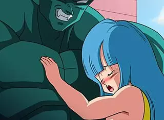 Bulma Adventure 4: Beautiful Naked Bulma Licks Maron's Wet Pussy While Garlic Jr Fucks Her with Huge Cock