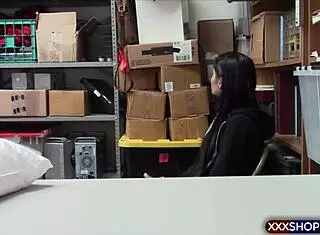 santa officer at mall punishes shoplifter with rough action. backstage domination unfolds!