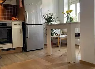 my mother in laws hot pussy fucked in the kitchen with hairy beaver and pantyhose