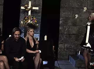 priest dives into wild swingers orgy at church with whorny films