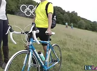 Classy british milf in high heels and stockings spunked outdoors by huge european cock.