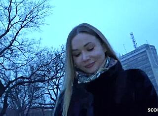 Scout alemão pega modelo fitness para casting anal bruto na rua