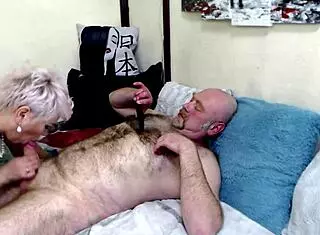 The Passionate Mature Whore Sucks Dick Devotedly, Letting Bald Partner Cum on Her Face