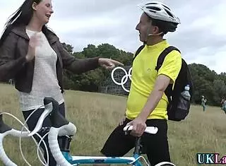 Classy british milf in high heels and stockings spunked outdoors by huge european cock.