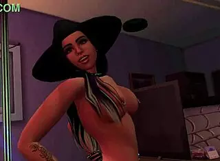 Jozie Dark teases in Halloween costume, stripping slowly for you.