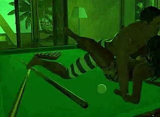 anime characters playing pool on the table
