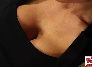 Femdom babe watching loser tug his hard cock with toys and voyeur instruction