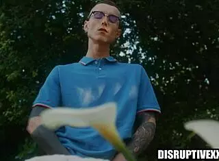 Widower engages in hardcore gay sex with tattooed hunk, including deepthroat and bareback fucking.