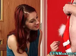 Amateur handjob in cfnm fetish style