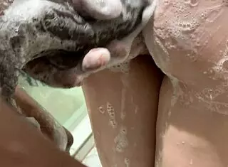 Stepsister Teases Stepbrother in Shower with Tight Asshole