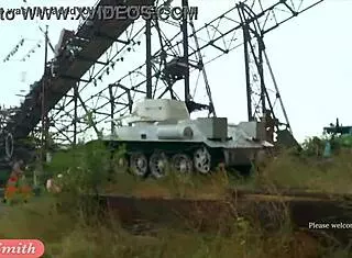 Jeny Smith shows great camel toe and big ass in tight white suit during casting.