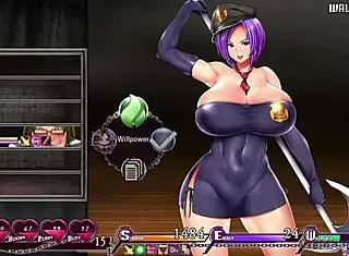 karryn the white guard dares to try bbc and gets wrecked in this hentai game