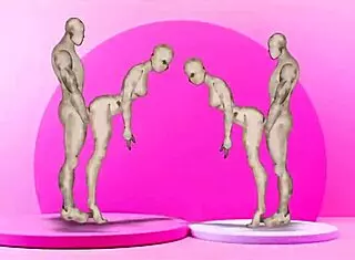 Twins banging hot girls in wild hentai action