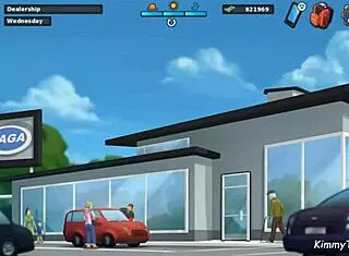 Manager's Daughter Sucks Big Cock Behind Front Desk at Work in Summertime Saga