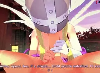 Angelwoman Evolves to Fuck Three Digimon in Fantasy Cartoon