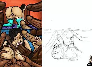 Latin MILF Sucks Huge Black Dicks In Cheating Interracial Group