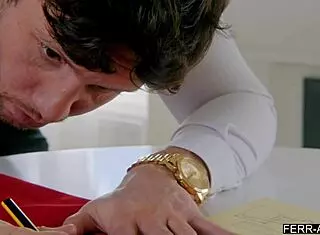 Horny Blonde Nymph Clair Roos Rides Tailor For Satisfaction!