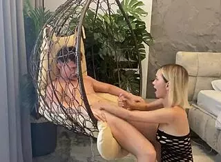 beautiful blonde gets fucked in the kitchen by amateur