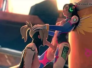 Horny Mercy gives deepthroat to DVA 😍