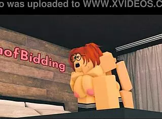 Roblox Porn: Nerdy Ginger Girl in Bedroom Scene