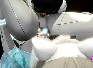 Testing the company's new prototype AI customer service robot outdoors