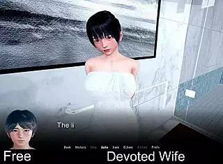 A devoted wife navigates a fantasy world in anime and cartoon style