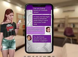 3D animated game with red-haired cuties and big tits