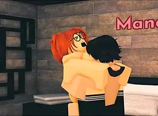 Roblox Porn: Nerdy Ginger Girl in Bedroom Scene