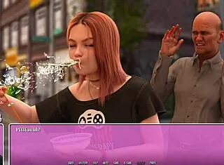 3D animated game with red-haired cuties and big tits