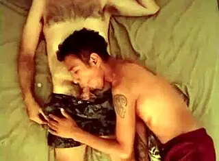 a hairy macho gets a blowjob to start his day romantically