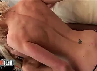 Two blonde whores licking pussy in brutal threesome 😈