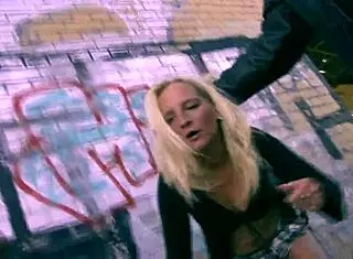 Slut blonde takes two old men's cocks in her holes, cum flying! 😜