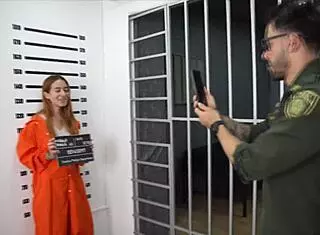 teaching the inmate discipline with a rough session on her tight spot