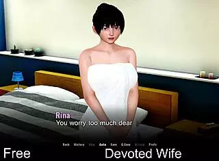 A devoted wife navigates a fantasy world in anime and cartoon style