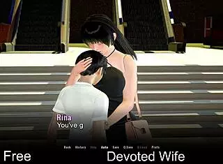 A devoted wife navigates a fantasy world in anime and cartoon style