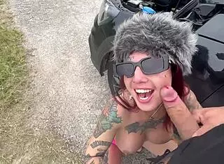 Hot Housewife Pays With Pussy On Street