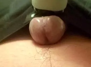 Run cock cum flows like rain during massage handjob.